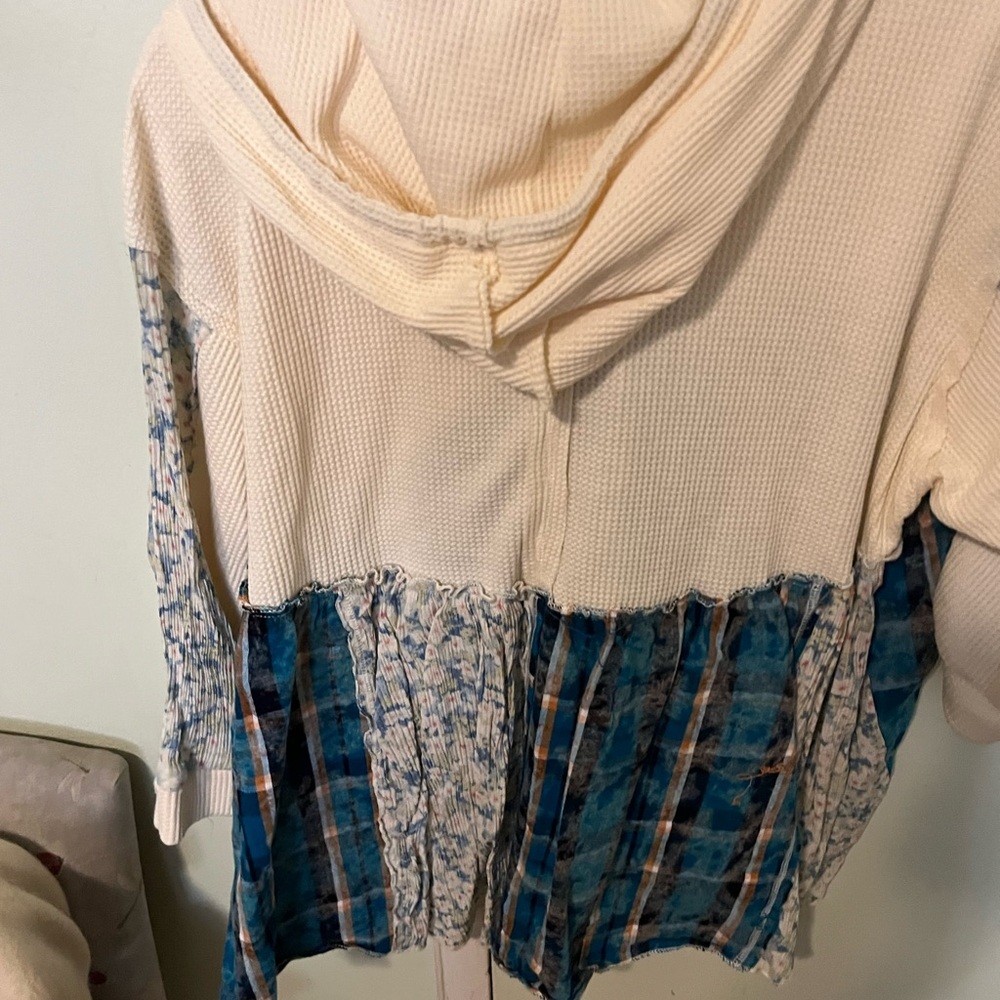 POL Cream and Blue Patchwork Jacket - image 3